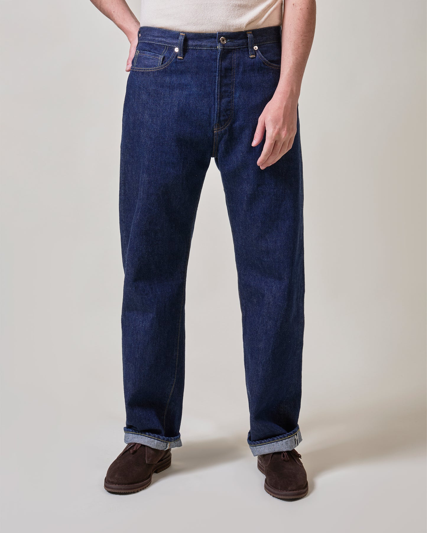 Cotton*Silk Selvage denim pants