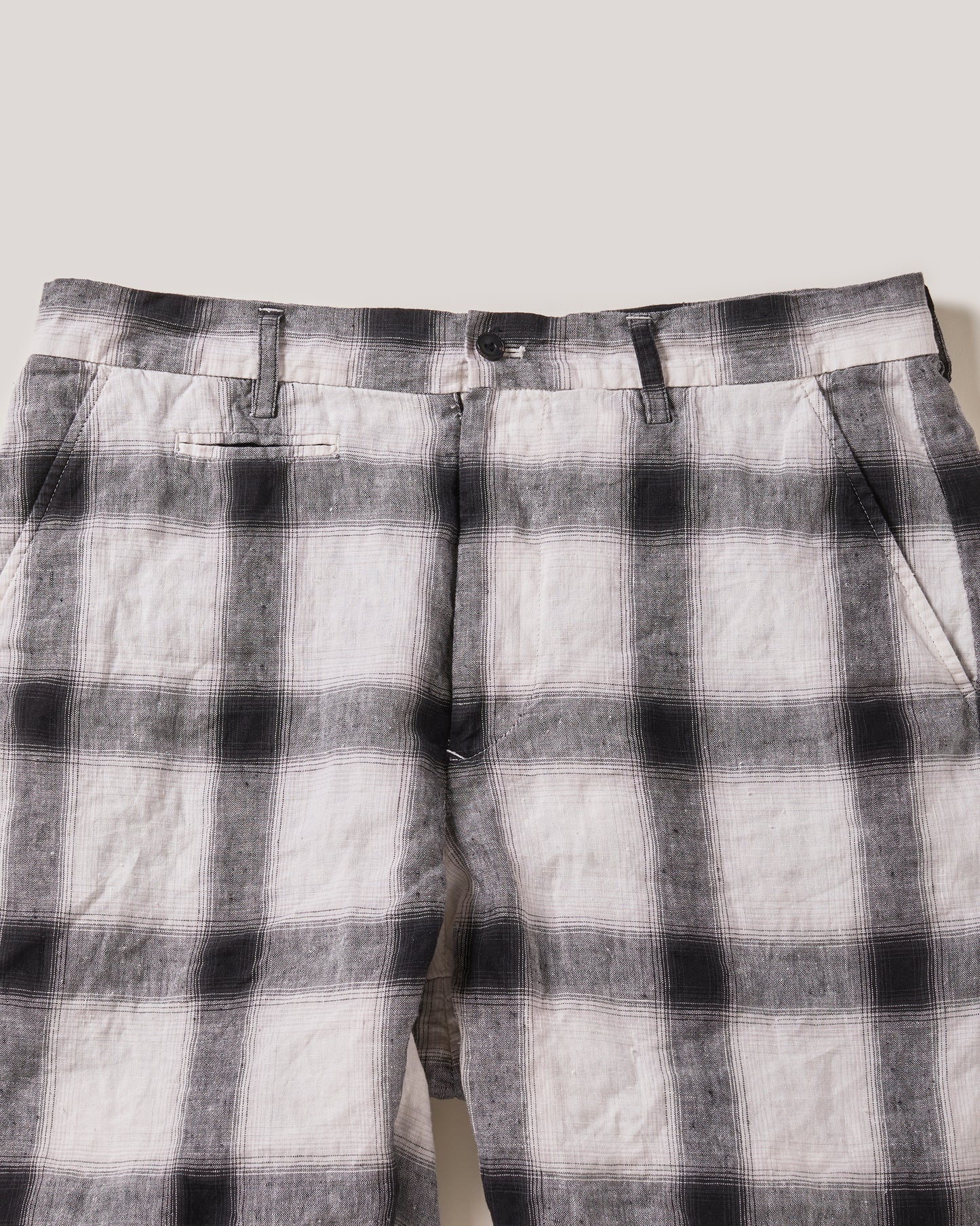 Linen Ombre check shorts